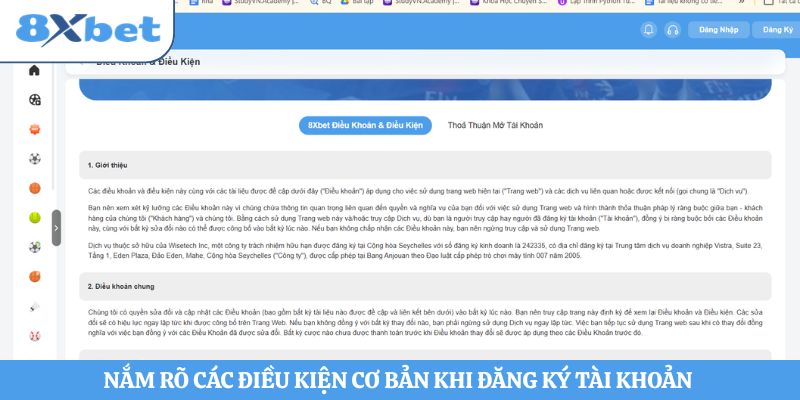Nắm rõ các điều kiện cơ bản khi đăng ký tài khoản